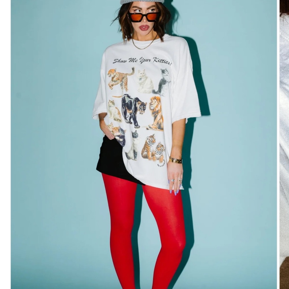 Kitties on kitties oversized shirt (brand new)